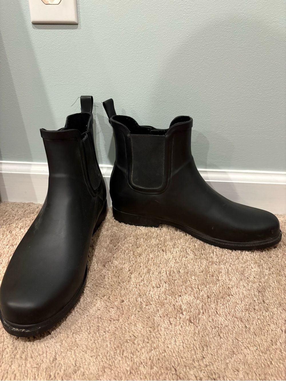 J. Crew Black Chelsea Rain Boots